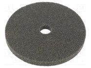 Grinding pin; fleece; Dim: Ø150x12mm; Grit: 2A; mounting holes HURAGAN