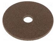 Grinding pin; fleece; Dim: Ø125x6mm; Grit: 6A; mounting holes HURAGAN