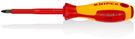 KNIPEX 98 25 02 Screwdriver for cross recessed screws Pozidriv® insulating multi-component handle, VDE-tested burnished 212 mm