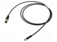 Cable: for sensors/automation; PIN: 3; 1.5m; plug; -25÷80°C; IP67 IPF ELECTRONIC