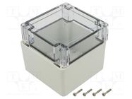 Enclosure: multipurpose; X: 105mm; Y: 105mm; Z: 90mm; ZP; light grey KRADEX