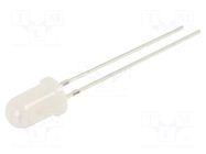 LED; white warm; 5mm; 330÷500mcd; 60°; Front: convex; 2.8÷3.4VDC OPTOSUPPLY