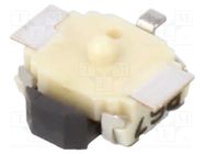 Microswitch TACT; SPST-NO; Pos: 2; 0.05A/12VDC; SMT; none; 1.59N OMRON Electronic Components