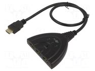 Switch; 0.55m; HDCP 1.4,HDMI 1.4; black; Input: HDMI socket x3 Goobay