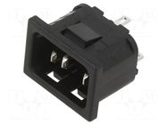 Connector: AC supply; socket; male; 10A; 250VAC; C14 (E); IEC 60320 BULGIN
