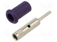 Connector: 4mm banana; socket; 25A; 30VAC; 60VDC; violet; on panel STÄUBLI