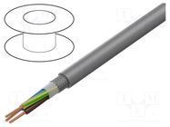 Wire; YSLCY-JB; 3G1.5mm2; shielded,tinned copper braid; PVC; grey TECHNOKABEL