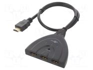 Switch; 0.55m; HDCP 2.2,HDMI 2.0; Support: 3D,4K,HDCP; black Goobay