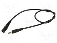 Cable; 1x0.5mm2; DC 5,5/2,1 plug,DC 5,5/2,5 plug; straight; 0.5m WEST POL