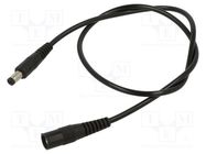 Cable; 1x0.5mm2; DC 5,5/2,1 socket,DC 5,5/1,7 plug; straight WEST POL