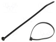 Cable tie; with a metal clasp; L: 140mm; W: 3.6mm; black; polyamide ABB