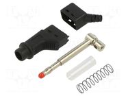 Connector: 4mm banana; plug; 19A; 600V; black; 1mm2; on cable,screw STÄUBLI