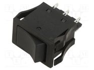 ROCKER; DPDT; Pos: 2; ON-ON; 10A/250VAC; 10A/30VDC; black; none; JW NKK SWITCHES