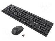 Office kit; black; universal; USB A; wireless,slim,US layout GEMBIRD