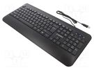 Keyboard; black; USB A; wired,slim,US layout; Features: with LED GEMBIRD