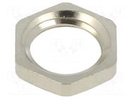 Nut; M12; brass; Thread: metric; Pitch: 1.5; Plating: nickel HELLERMANNTYTON