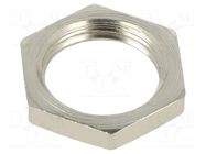 Nut; M16; brass; Thread: metric; Pitch: 1.5; Plating: nickel HELLERMANNTYTON