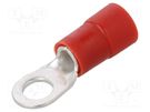 Tip: ring; M6; Ø: 6.5mm; 10mm2; crimped; for cable; insulated; tinned ERKO