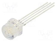 LED; 8mm; RGB; 100°; Front: convex; 2.1÷2.6/2.9÷3.4V; No.of term: 4 