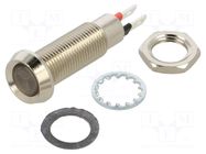 Indicator: LED; recessed; green; 12VDC; Ø8.1mm; IP67; connectors MARL