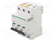 Circuit breaker; 400VAC; Inom: 20A; Poles: 3; Charact: B; 10kA; IP20 SCHNEIDER ELECTRIC