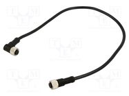 Cable: for sensors/automation; PIN: 8; M12-M12; 0.5m; plug; plug AMPHENOL LTW