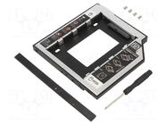 Hard discs housing: 2,5"; fits in 3,5" drive bay; metal; silver GEMBIRD