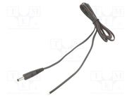 Cable; 2x0.35mm2; wires,DC 4,0/1,7 plug; straight; black; 1.5m WEST POL