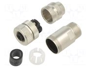 Connector: M12; female; 825; 4A; 250V; IP67; for cable; zinc alloy BINDER