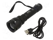 Torch: LED; luminous flux adjustment; 2h; 500lm; IPX4; FALCON EYE MACTRONIC