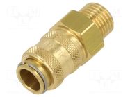 Quick connection coupling; straight; max.35bar; brass; D: 17mm PNEUMAT