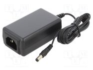 Power supply: switching; 24VDC; 0.625A; Out: 5,5/2,1; 15W; -20÷70°C MEAN WELL