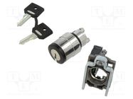 Switch: rotary with key; 22mm; Stabl.pos: 1; NO; black; none; IP66 SCHNEIDER ELECTRIC