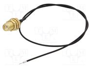 Cable; 50Ω; 0.3m; wires,SMA female; black; straight ONTECK