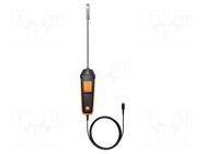 Probe: thermal; 0÷50°C; Velocity measuring range: 0÷5m/s; ±3hPa TESTO