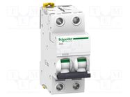 Circuit breaker; 230/400VAC; Inom: 2A; Poles: 2; Charact: K; 15kA SCHNEIDER ELECTRIC