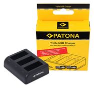 PATONA Tripple Charger for GoPro Hero 9 Hero 10 Hero 11 AHDBT901 ADBAT001 ADDBD-211 incl. Micro USB Cable, PATONA