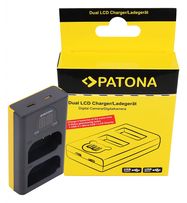 PATONA Dual LCD USB Charger f. Panasonic DMW-BLK22 DC-S5 G9 GH5 GH5S, PATONA