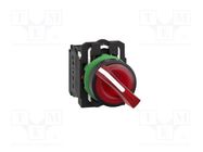 Switch: rotary; 22mm; Stabl.pos: 2; NC + NO; red; LED; 24V; 3A/240VAC SCHNEIDER ELECTRIC