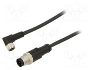 Connection lead; M12,M8; PIN: 3; 1m; plug; 60VAC; 3A; -25÷80°C; PUR LAPP