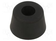 Screw fastened foot; H: 11.1mm; black; Dim: Ø19.1mm; Cutout: Ø3.8mm KEYSTONE