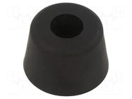 Screw fastened foot; H: 11.1mm; black; Dim: Ø19.1mm; Cutout: Ø3.8mm KEYSTONE