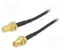 Cable; 50Ω; 1m; RP-SMA female,both sides; black; straight ONTECK