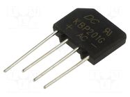 Bridge rectifier: single-phase; Urmax: 100V; If: 2A; Ifsm: 60A; flat DC COMPONENTS