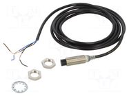Sensor: inductive; OUT: PNP / NO; 0÷16mm; 10÷30VDC; M12; 2m; IP67 OMRON