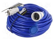 Extension lead; 3x2.5mm2; Sockets: 1; PUR; blue; 40m; 16A KEL