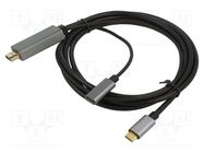 Adapter; USB 3.0,USB 3.1; gold-plated; 1.8m; black; PVC; 60W VCOM
