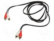 Cable; RCA plug x2,both sides; 3m; Plating: nickel plated; black VCOM