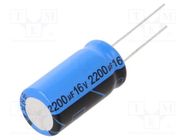 Capacitor: electrolytic; THT; 2200uF; 16VDC; Pitch: 5mm; ±20% VISHAY