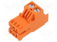 Connector: card edge; RAST 5; plug; female; straight; PIN: 2; 5mm LUMBERG